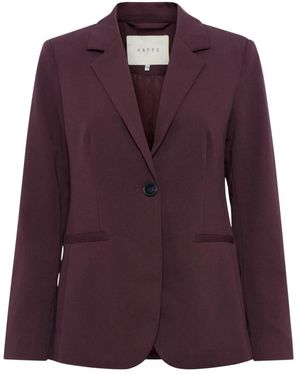 Kaffe Jassen ,Bruin ,Leer Kasakura Blazer - Paars