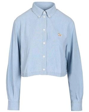 Maison Kitsuné Baby Fox Cropped Shirt - Blauw