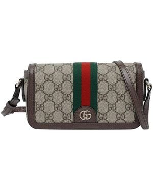 Gucci Mini-Schultertasche Ophidia - Braun