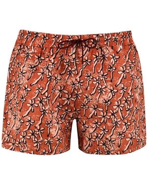 Paul Smith Badmode ,Oranje ,Polyester Field Flowers Boxer Shorts - Rood