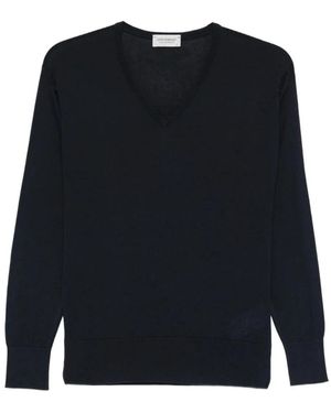 John Smedley Truien & Vesten ,Blauw ,Katoen Anne V-Neck Trui