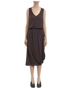 Lemaire Kleedjes ,Bruin ,Double Layer Drape Dress