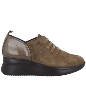 Callaghan Schoenen ,Leer Instap Sneakers Van Suède En Leer - Bruin