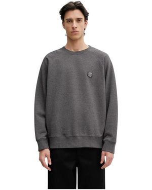Maison Kitsuné Hoodies & Sweatvesten ,Grijs ,Katoen Fox Head Oversize Sweatshirt