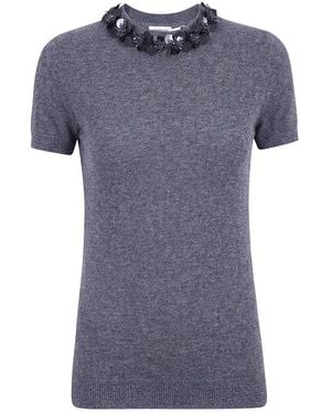 Jonathan Simkhai Sophie Top Met Korte Mouwen - Blauw