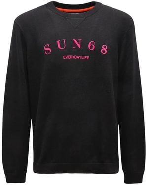 Sun 68 Round-Neck Knitwear - Black
