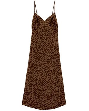 MC2 Saint Barth Kleedjes ,Veelkleurig ,Ravel Silk Pastel Leopard 18 - Bruin