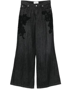 Ermanno Scervino Wide Trousers - Negro