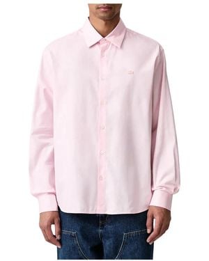 Lacoste Overhemden ,Roze ,Katoen Oxford Shirt