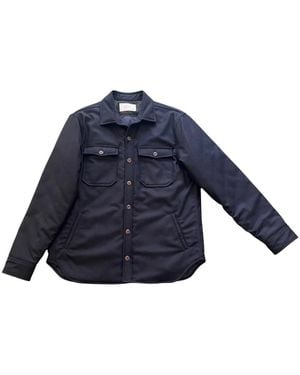 Bl'ker Wool Shirt Trapunta Hunter - Blau