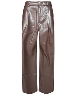 ANDAMANE Straight Trousers - Brown