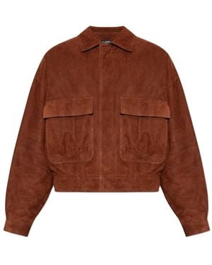 Balmain Suède Jas - Bruin