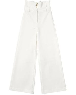 Patrizia Pepe Wide Trousers - White