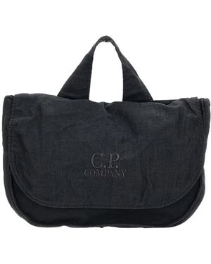 C.P. Company Tassen ,Zwart ,Grote Tote Bag Met Klep Aan De Voorkant