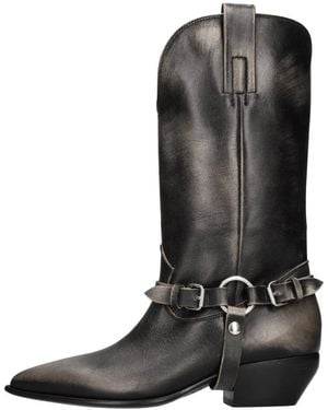 Elena Iachi Cowboy & Biker Boots - Black