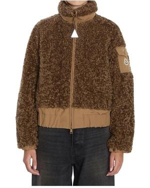 Moncler Faux Fur & Shearling Jackets - Marrone