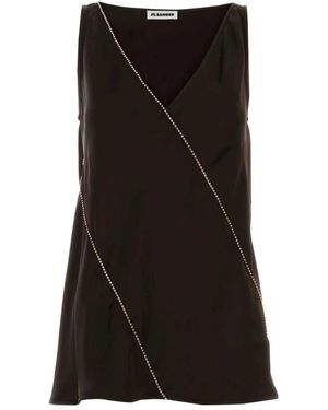 Jil Sander Sleeveless Tops - Black