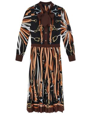 Gucci Zijden Jurk Met Print - Zwart