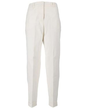 Peserico Broeken ,Wit ,Katoen Slim-Fit Broeken