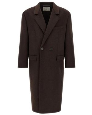 Saint Laurent Double-Breasted Coats - Negro
