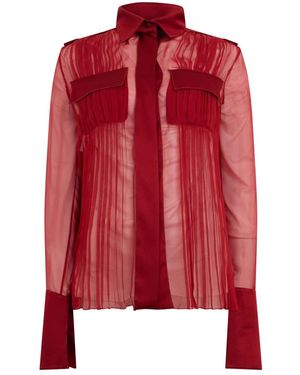 Alberta Ferretti Overhemden ,Rood ,Elegante Jas Met Verfijnde Afwerking