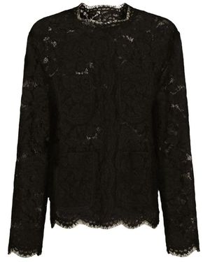 Dolce & Gabbana Long Sleeve T-Shirts - Black