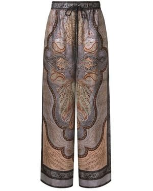 Zimmermann "Wanderlust" Relaxed Pant - Brown