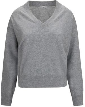 Brunello Cucinelli Cashmere Knitwear - Gris