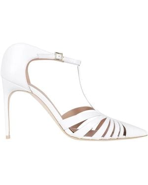 Malone Souliers Weiße Lederpumpe Mit Cut-Out-Design - Mettallic