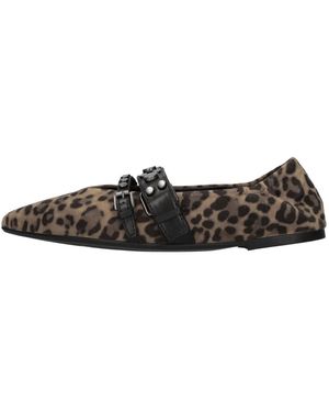 Ash Schoenen ,Veelkleurig ,Leer Britney Studded Ballerina - Bruin