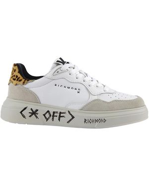 John Richmond Suede Ivory-Animalier - Weiß