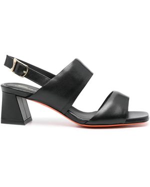 Santoni Open-Toe Court Shoes - Black