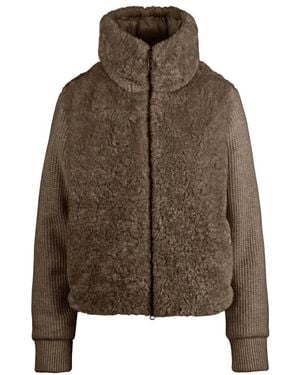 Bomboogie Driemateriaal Jas Met Imitatiebont - Bruin