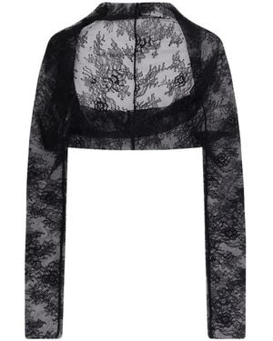 Alberta Ferretti Jassen ,Zwart ,Polyester Lace Top