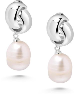 Nialaya Pearl Drop Earrings - Weiß