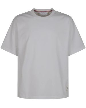 Thom Browne Witte Oversized T-Shirt Met Rwb Trim - Grijs