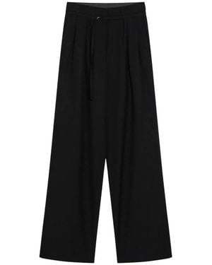 Dries Van Noten Broeken ,Zwart ,Wol Penn Wide Broeken
