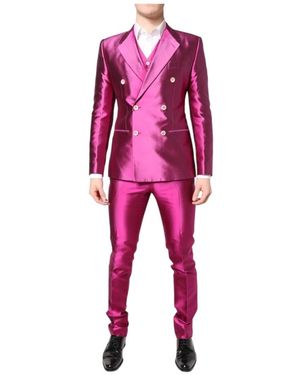 Dolce & Gabbana Double Breasted Suits - Red