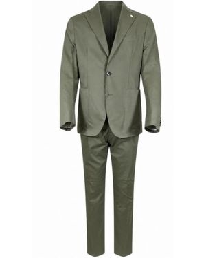 Manuel Ritz Single Breasted Suits - Green