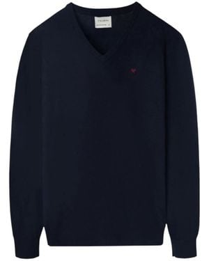 Silbon V-Neck Knitwear - Bleu