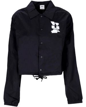 Huf Schwarze Crop Coach Jacke Wasserabweisend - Blau