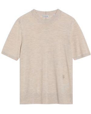 Burberry Wollen T-Shirts En Polos - Naturel