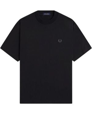 Fred Perry Tops ,Zwart ,Katoen Reflective Print T-Shirt