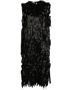 Prada Schwarzes banddetail midi-kleid