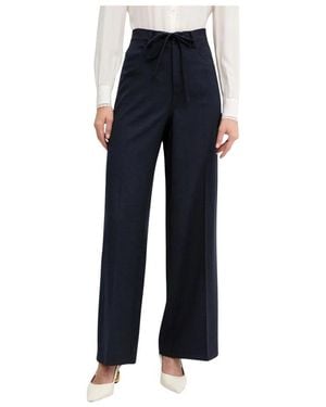 Twinset Wijde Wollenmix Broek - Blauw