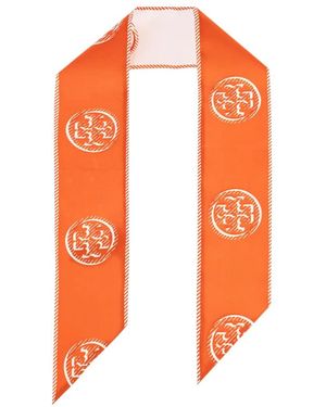 Tory Burch Monogramm Wendeseide Krawatte Mit Logo - Orange