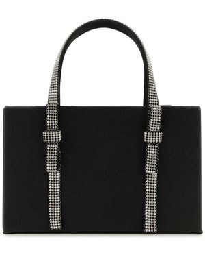 Kara Tassen ,Zwart ,Leer Zwarte Nappa Leren Handtas