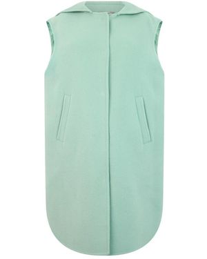 Herno Jassen ,Groen ,Wol Gilet Met Capuchon