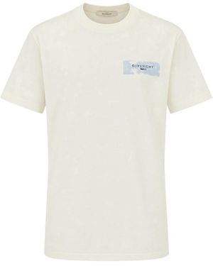 Givenchy Tops ,Wit ,Katoen Paris Paint T-Shirt