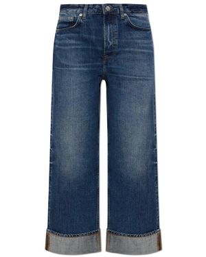 Samsøe & Samsøe Jeans ,Blauw ,Katoen Sashelly Cuff Jeans